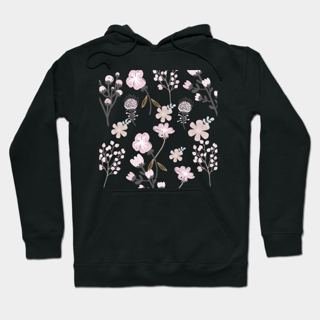 Elegant Pink Abstract flower design Hoodie by PodX Designs 